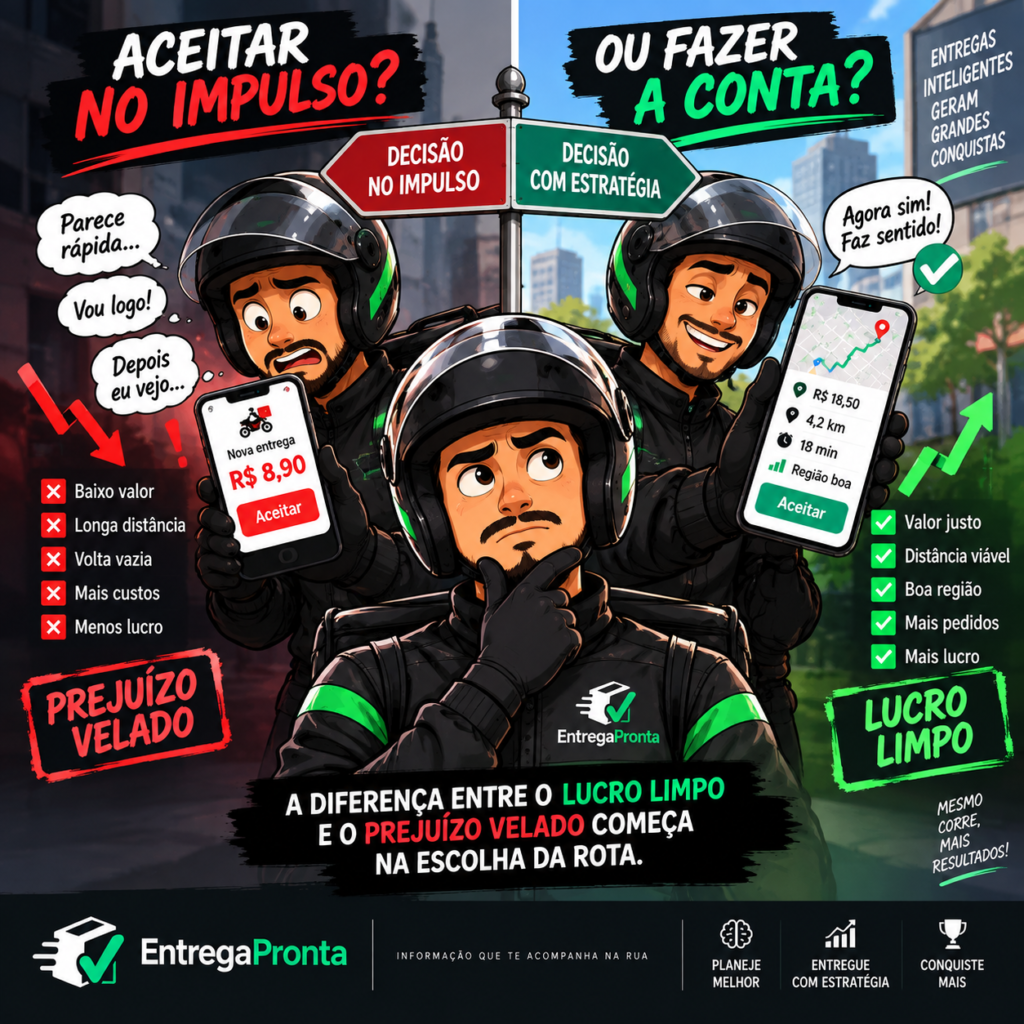 Entregador analisando como calcular se uma rota de entrega vale a pena antes de aceitar