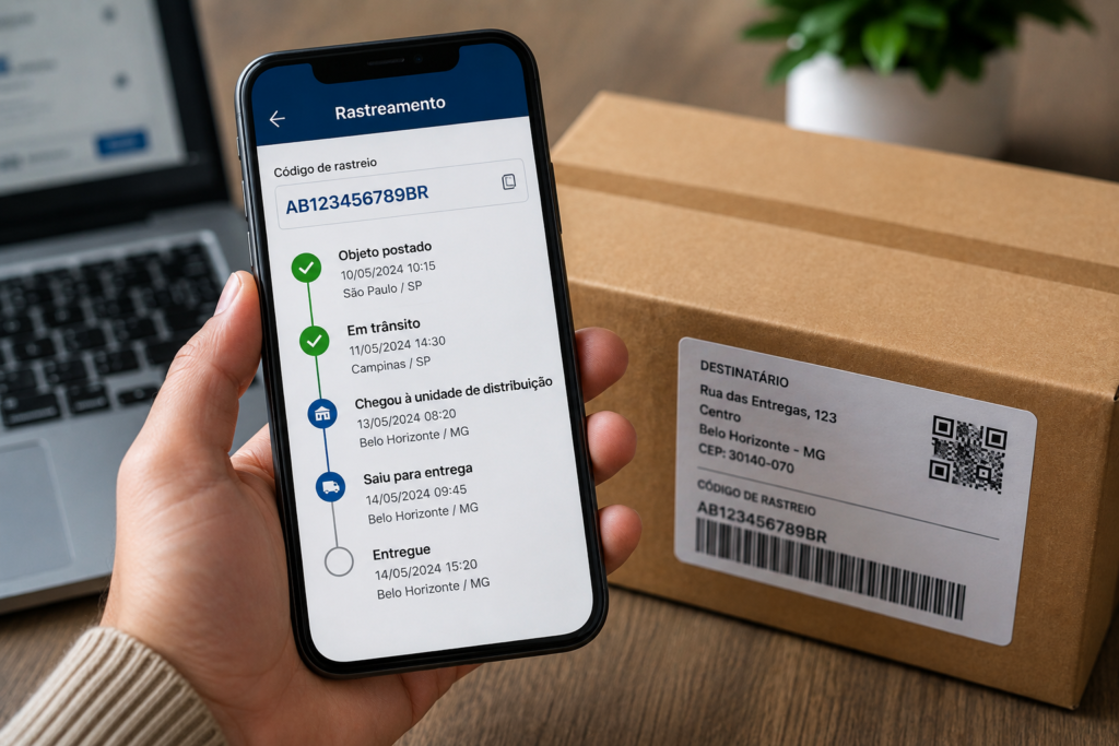Como rastrear uma encomenda usando o código de rastreio