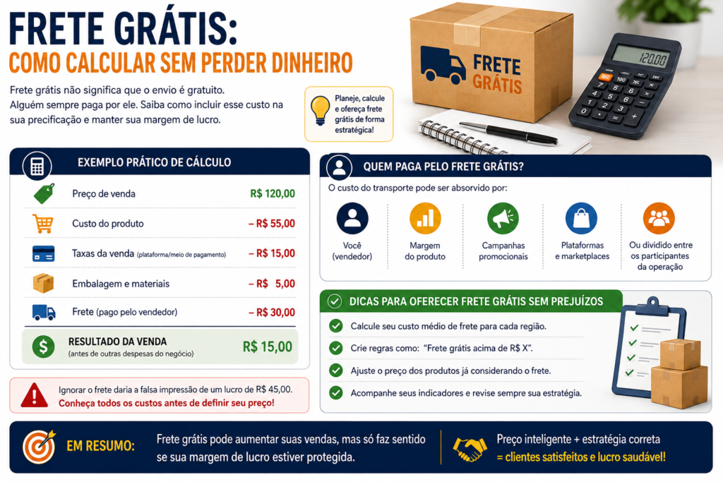 Exemplo de como calcular frete grátis sem perder dinheiro e proteger a margem de lucro