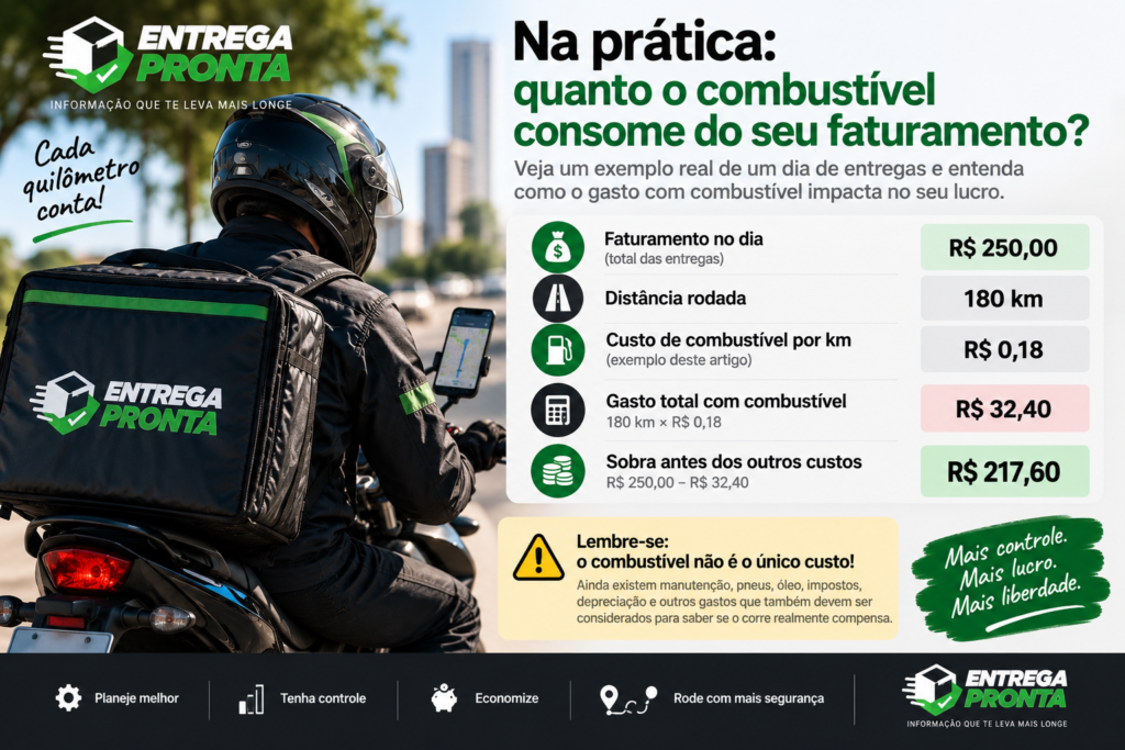 Impacto do gasto de combustível no faturamento de um entregador